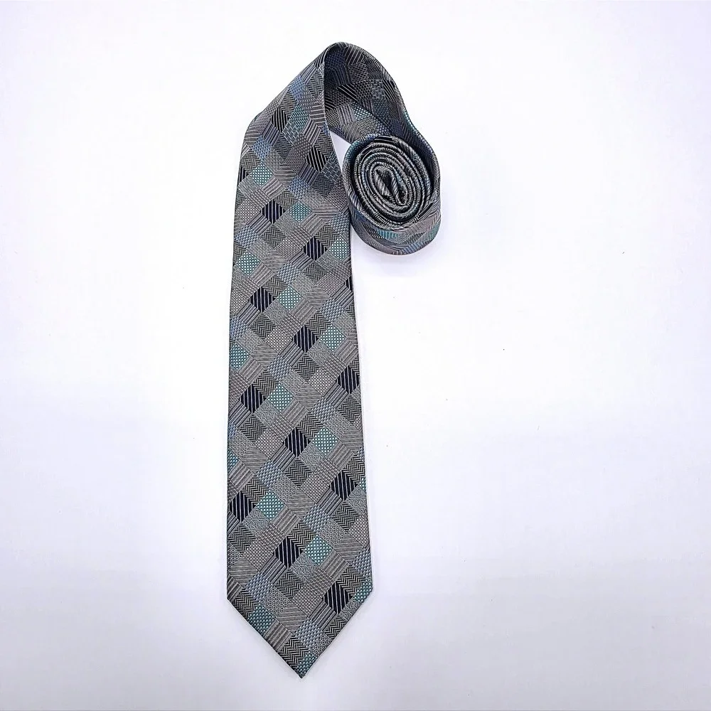 Alexander‎ Julian Colours Mens Geometric Pattern Polyester Tie